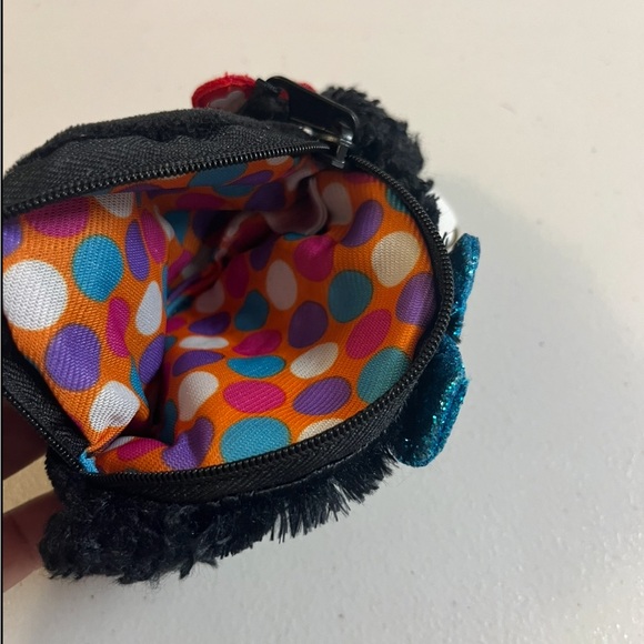 Ty Black and Blue dog shaped plushy zip Wallet - Picture 3 of 6